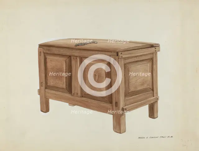 Grain Chest, c. 1937. Creator: Majel G. Claflin.