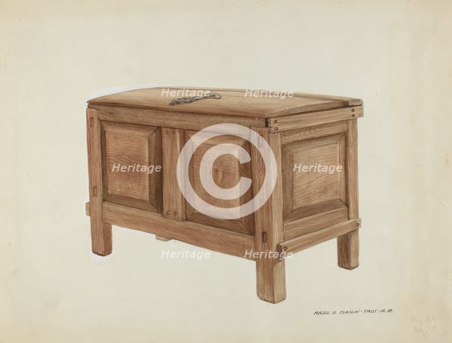 Grain Chest, c. 1937. Creator: Majel G. Claflin.