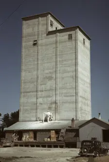 Grain elevators, Caldwell, Idaho, 1941. Creator: Russell Lee