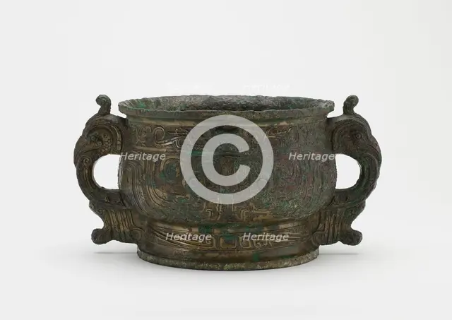 Grain server (gui) with foot rim broken and repaired, Early Western Zhou dynasty, 10th cent BCE. Creator: Unknown.