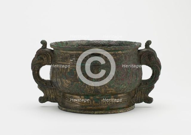 Grain server (gui) with foot rim broken and repaired, Early Western Zhou dynasty, 10th cent BCE. Creator: Unknown.