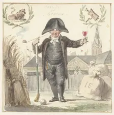 Grain trader Johan Eymer in front of the Corn Exchange in Amsterdam, 1774-1833. Creator: Jacob Smies