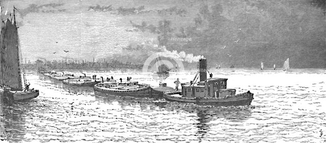 'Grain-Vessels leaving Chicago', 1883. Artist: Unknown.