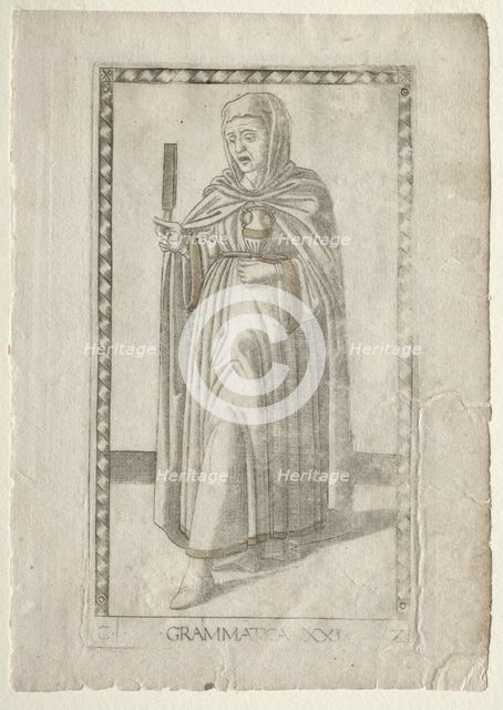 Grammar (from the Tarocchi, series C: Liberal Arts, #21), before 1467. Creator: Master of the E-Series Tarocchi (Italian, 15th century).