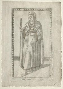 Grammar (from the Tarocchi, series C: Liberal Arts, #21), before 1467. Creator: Master of the E-Series Tarocchi (Italian, 15th century)