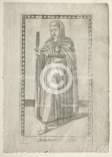 Grammar (from the Tarocchi, series C: Liberal Arts, #21), before 1467. Creator: Master of the E-Series Tarocchi (Italian, 15th century).