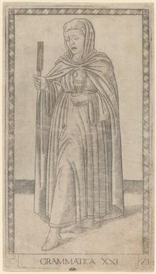 Grammatica (Grammar), c. 1465. Creator: Master of the E-Series Tarocchi