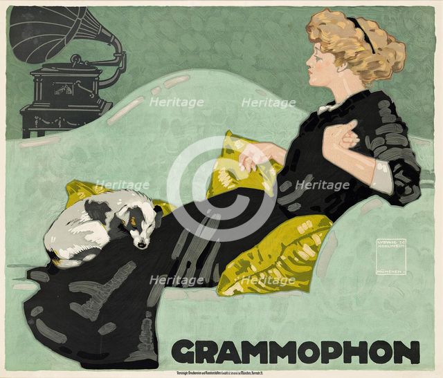 Grammophon, 1910. Creator: Ludwig Hohlwein.