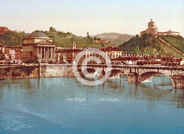 Gran Madre di Dio (foreground) and Santa Maria di Monte dei Cappuccini, Turin, c.1890. 