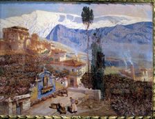Granada landscape by Muñoz Degrain, oil, 1815