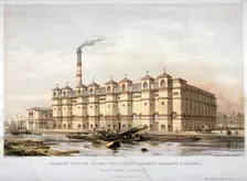 Granary on Canada Wharf, Rotherhithe, London, c1860. Artist: Kell Brothers