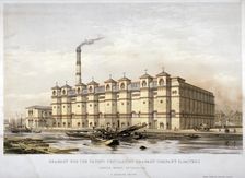 Granary on Canada Wharf, Rotherhithe, London, c1860. Artist: Kell Brothers