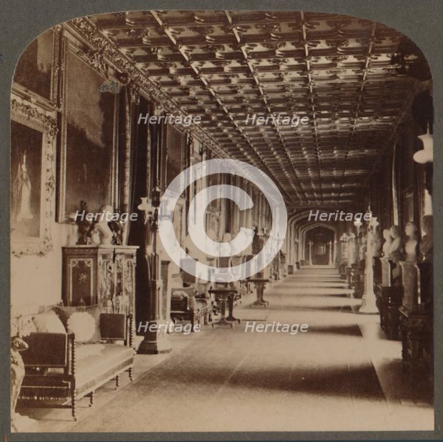 'Grand Corridor, Windsor Castle, England', c1910. Creator: Unknown.