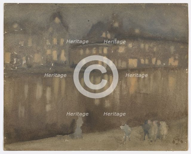 Grand Canal, Amsterdam; Nocturne, 1882. Creator: James Abbott McNeill Whistler.