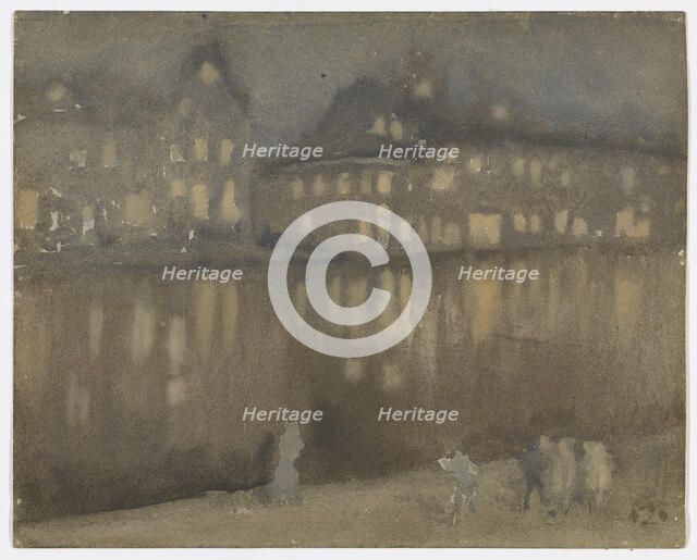 Grand Canal, Amsterdam; Nocturne, 1882. Creator: James Abbott McNeill Whistler.