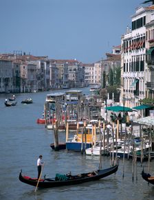 Grand Canal from Rialto Bridge, Venice Italy. Creator: Peter Thompson