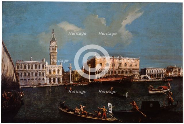 Grand Canal, Piazzetta and Doge's Palace in Venice', 18th century. Creator: Canaletto, (Circle)  .