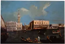 Grand Canal, Piazzetta and Doge's Palace in Venice 18th century. Creator: Canaletto, (Circle)