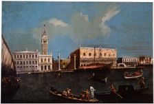 Grand Canal, Piazzetta and Doge's Palace in Venice 18th century. Creator: Canaletto, (Circle)