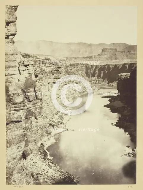 Grand Canon, Colorado River, Near Paria Creek, Looking West, 1872. Creator: William H. Bell.