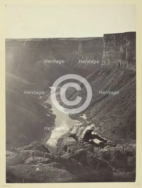 Grand Cañon of the Colorado River, Mouth of Kanab Wash, Looking West, 1872. Creator: William H. Bell.