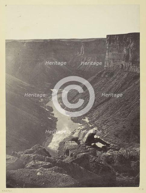 Grand Cañon of the Colorado River, Mouth of Kanab Wash, Looking West, 1872. Creator: William H. Bell.