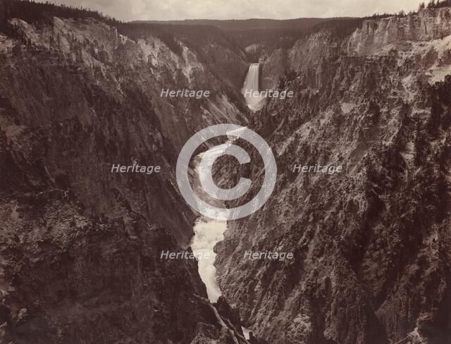 Grand Canyon of the Yellowstone and Falls, c. 1884. Creator: F. Jay Haynes.