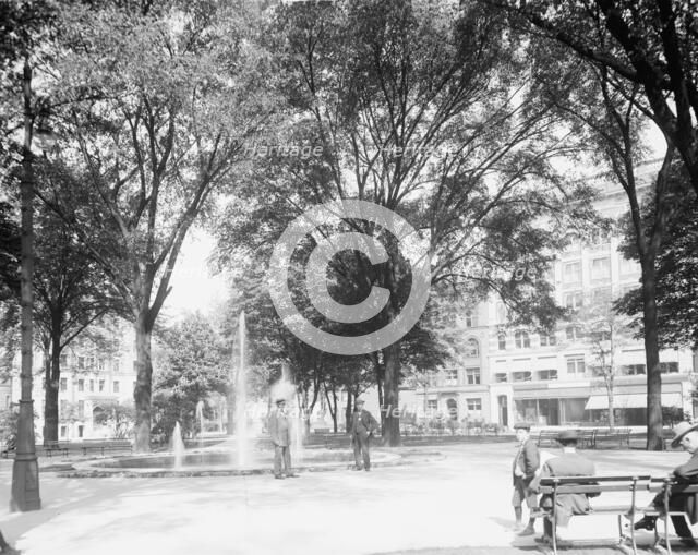 Grand Circus Park, showing Tuller Hotel and Fine Arts bldg, Detroit, Mich., c1910-1920. Creator: Unknown.