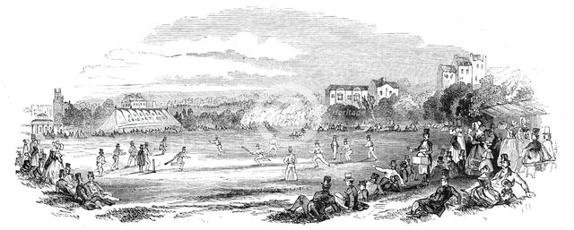 Grand Cricket Match at Brighton, 1844. Creator: Unknown.