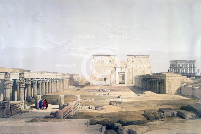 'Grand Approach to the Temple of Philae, Nubia', 19th century. Artist: David Roberts