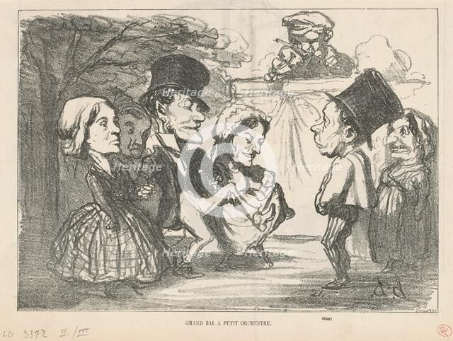 Grand bal a petit orchestre... (recto); Une société en nom collectif (verso), 19th century. Creator: Honore Daumier.