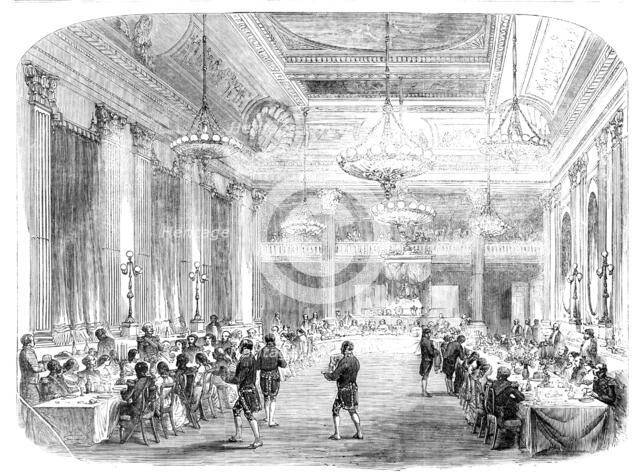 Grand Banquet to the Knights of St. Patrick, in Dublin Castle, 1857. Creator: Unknown.