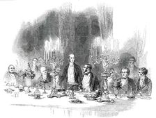 Grand Banquet to Viscount Palmerston by the Reform Club, 1850. Creator: Unknown