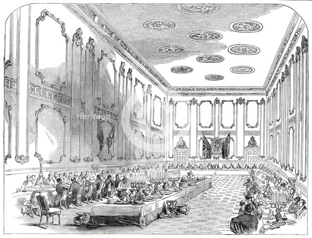 Grand Banquet of the Officers of the Coldstream Guards, in St. James's Palace, 1850. Creator: Unknown.