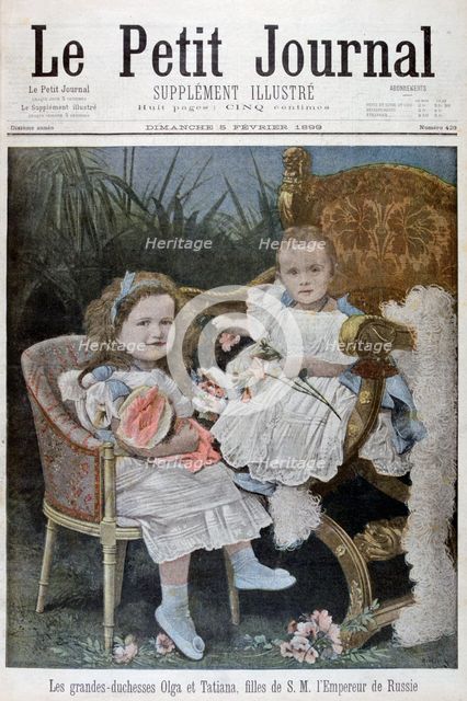 Grand Duchesses Olga and Tatiana of Russia, 1899. Artist: Henri Meyer