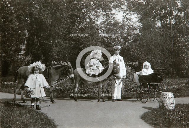 Grand Duchesses Olga, Tatiana, and Maria of Russia, Tsarskoye Selo, Russia, c1899-c1900. Artist: K von Hahn