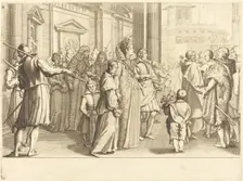Grand Duchess at the Procession of the Young Girls, c. 1614. Creator: Jacques Callot