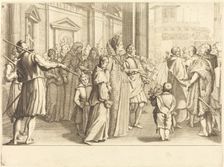 Grand Duchess at the Procession of the Young Girls, c. 1614. Creator: Jacques Callot