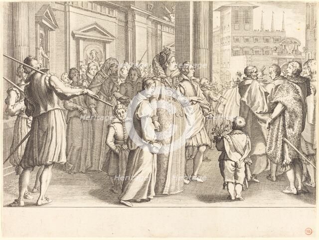 Grand Duchess at the Procession of the Young Girls, c. 1614. Creator: Jacques Callot.