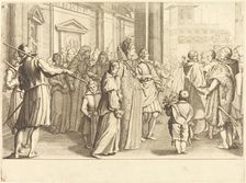 Grand Duchess at the Procession of the Young Girls, c. 1614. Creator: Jacques Callot