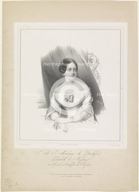 Grand Duchess Elizabeth Mikhailovna of Russia (1826-1845), Duchess of Nassau, ca 1844-1850.