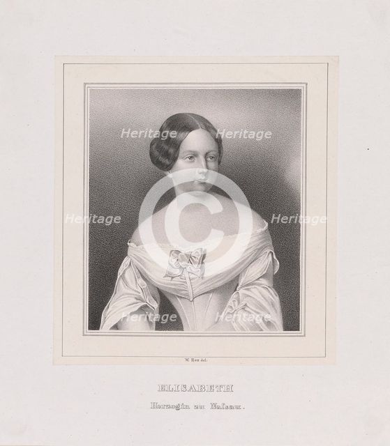 Grand Duchess Elizabeth Mikhailovna of Russia (1826-1845), Duchess of Nassau, ca 1844-1850.
