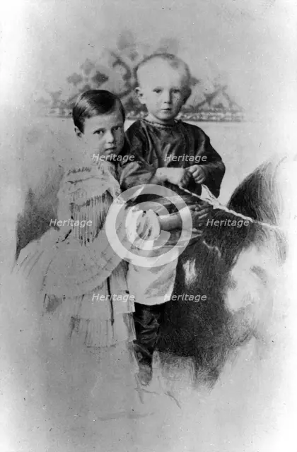 Grand Duchess Maria Alexandrovna and Grand Duke Sergei Alexandrovich of Russia, c1860-c1862. Artist: Unknown