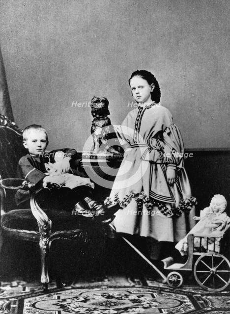 Grand Duchess Maria Alexandrovna and Grand Duke Sergei Alexandrovich of Russia, c1862-c1863. Artist: Unknown
