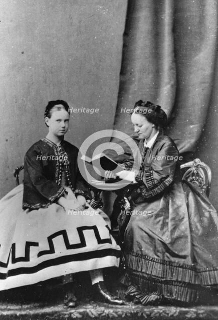 Grand Duchess Maria Alexandrovna of Russia with Anna Tyutcheva, 1864. Artist: Unknown