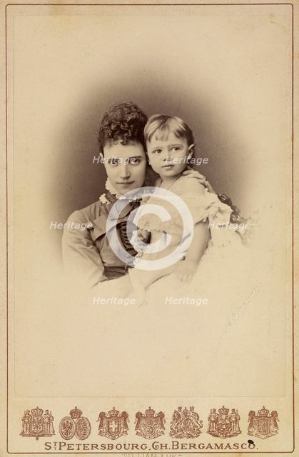 Grand Duchess Maria Fyodorovna, Princess Dagmar of Denmark (1847-1928) with Daughter Xenia Alexandro