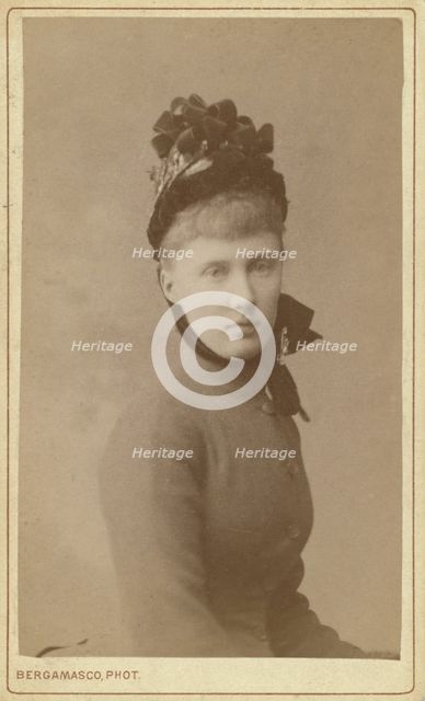 Grand Duchess Serge, Elizabeth of Hesse, half-length portrait, facing front, between 1870 and 1880. Creator: Unknown.