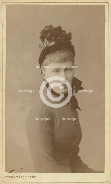 Grand Duchess Serge, Elizabeth of Hesse, half-length portrait, facing front, between 1870 and 1880. Creator: Unknown.