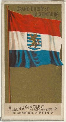 Grand Duchy of Luxemburg, from Flags of All Nations, Series 2 (N10) for Allen & Ginter Cig..., 1890. Creator: Allen & Ginter