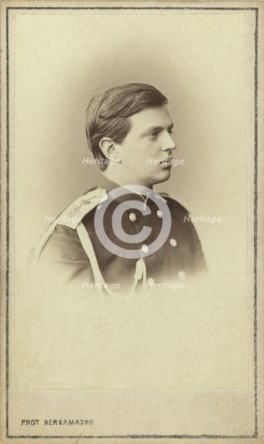 Grand Duke Vladimir Aleksandrovich, head-and-shoulders portrait, facing right, between 1860 and 1870 Creator: Unknown.